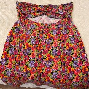 Strapless floral dress
